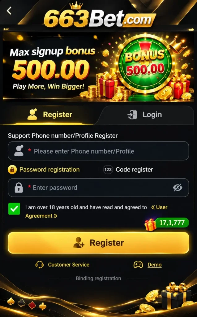 663bet Game register